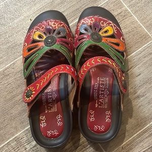 Spring Step floral colorblock sandals